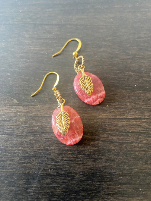 Rhondite Leaf Earrings