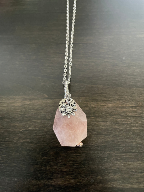 Pink Morganite Charm Necklace